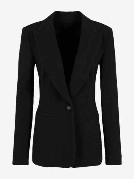 Emporio Armani Icon Jacquard Knit Blazer - Black