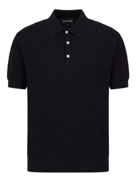 Emporio Armani Polo-Shirt With Pattern - Navy Blue
