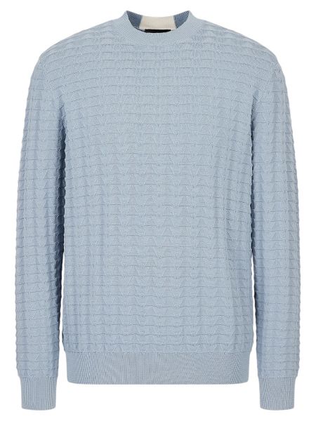 Emporio Armani Textured Jumper With 3D-Effect Pattern - Azure