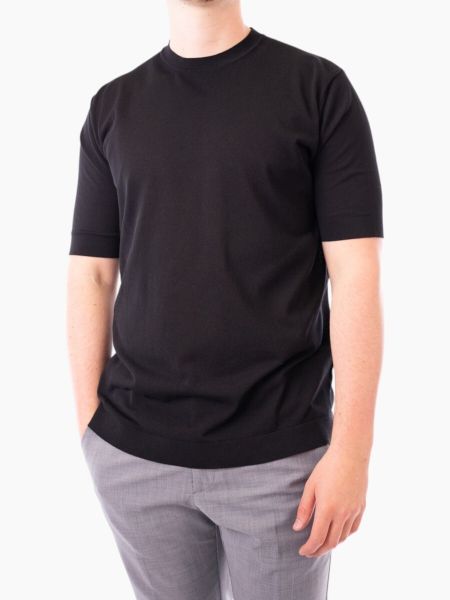 Filippo de Laurentiis Crepe Katoen T-Shirt - Zwart