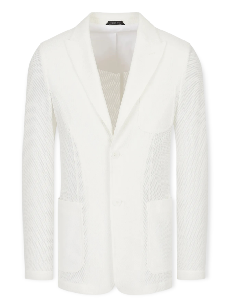 Giorgio Armani Icon Jacket In Technical Waffle Fabric - White