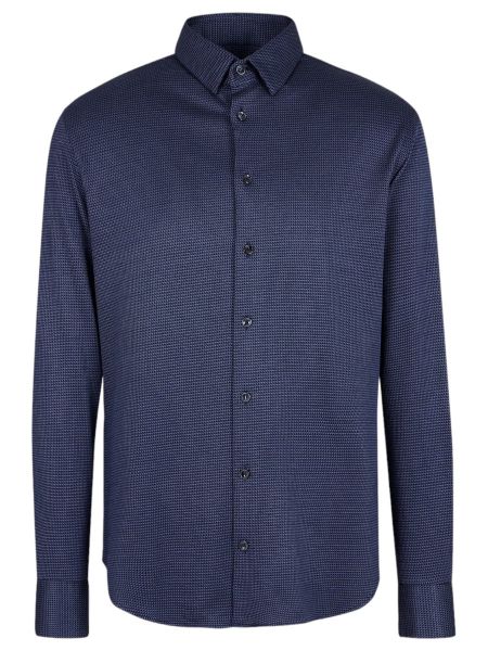 Giorgio Armani Micro-Amure Jersey Shirt - Blue Navy