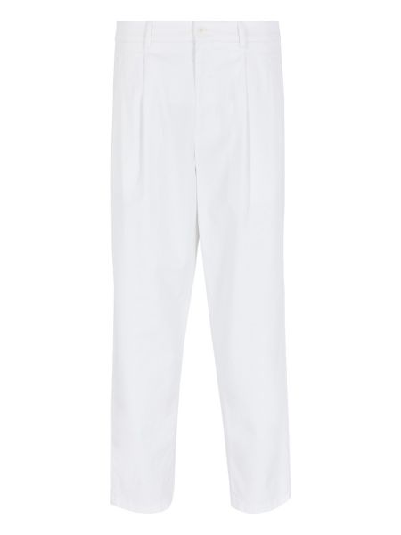 Giorgio Armani Cotton Pleated Trousers - White