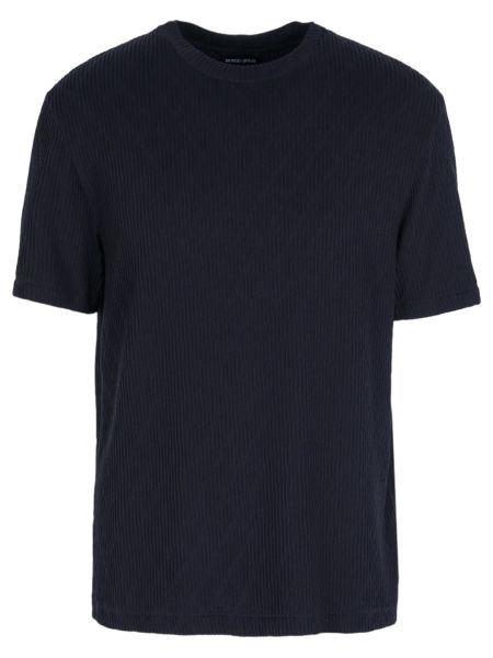 Giorgio Armani Viscose Blend Jersey Jacquard T-Shirt - Blue Navy