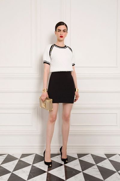 Elisabetta Franchi Mini Skirt With Enamelled Buttons - Black