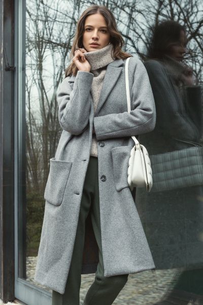 Gran Sasso Flannel Wool Coat - Grey