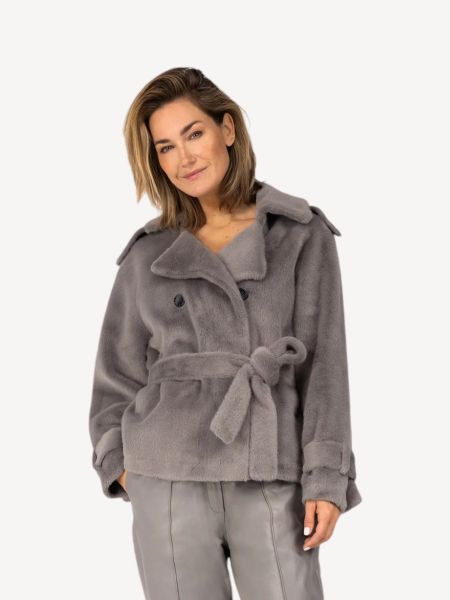 Ibana Cristel Faux Fur Jacket - Grey