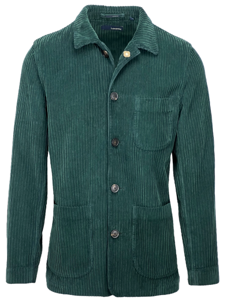 Lardini Corduroy Shirt Jacket - Bottle Green