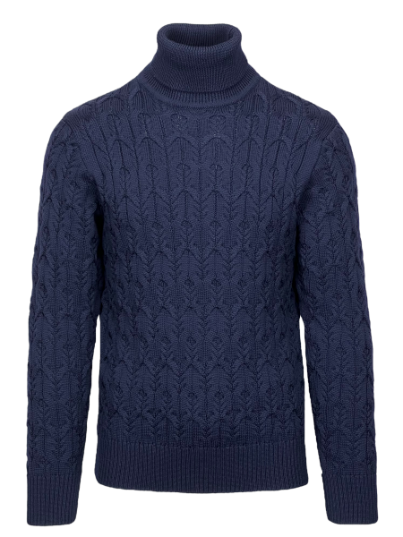 Lardini Knitted Wool Turtleneck - Dark Blue