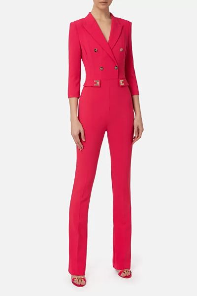 Elisabetta Franchi Double Breasted Jumpsuit - Fuxia