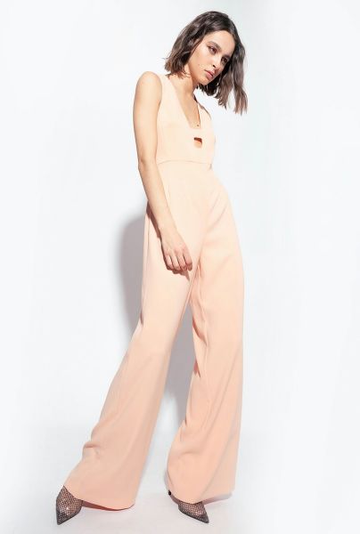 Pinko Jumpsuit With Flower Brooch - Dusty Pink