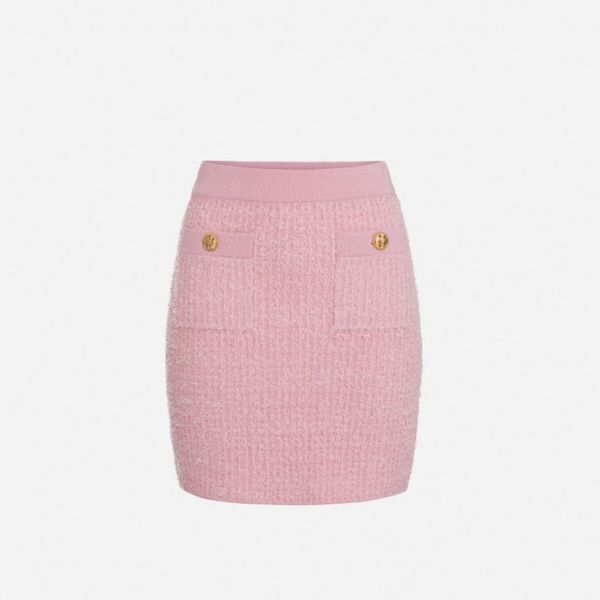 Elisabetta Franchi Jacquard Mini-Skirt With Pockets - Soft Berry