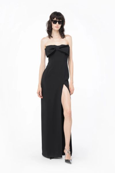 Pinko Long Strapless Dress - Black