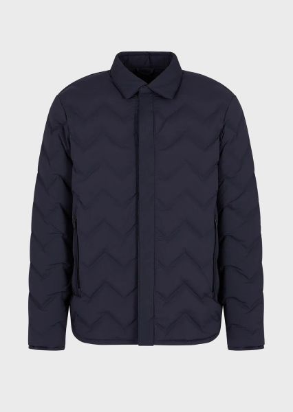Emporio Armani Travel Essentials Chevron Quilted Nylon Packable Down Jacket