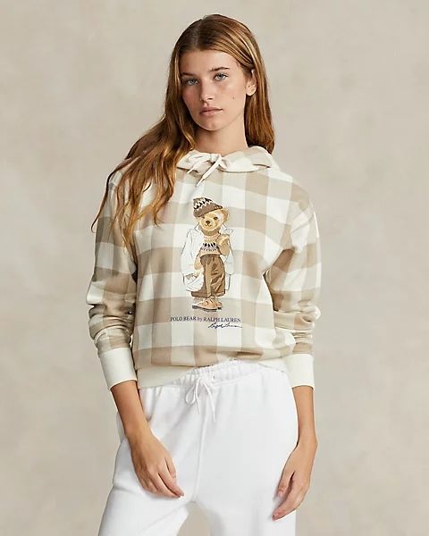 Polo Ralph Lauren Fleece Hoodie With Polo Bear - Blanked Plaid