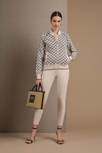 Elisabetta Franchi Bomber Jacket With Contrast Piping