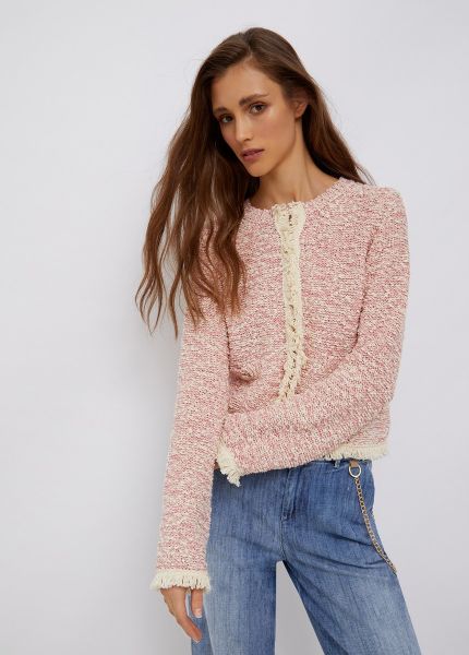 Liu Jo Boucle Knitted Jacket - Crisp Pink
