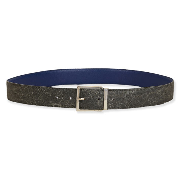 Etro Reversible Paisley-Print Belt - Blue