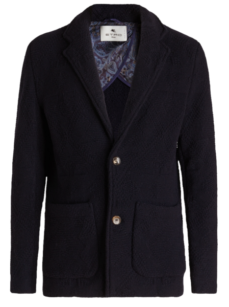 Etro Knitted Wool Jacket - Navy