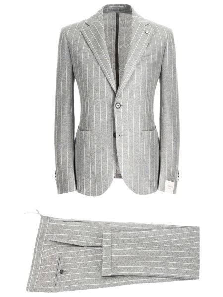 Lubiam L.B.M. Jersey Pinstripe Suit - Light Grey