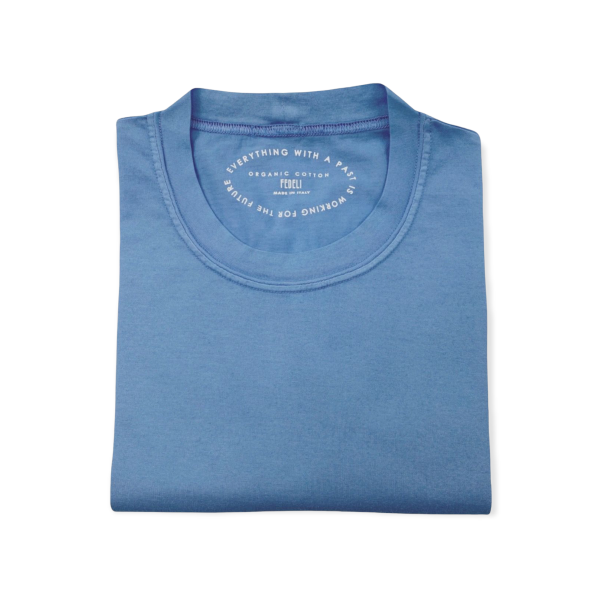 Fedeli Short Sleeve Organic Cotton T-Shirt - Light Blue