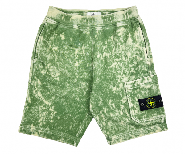 Stone Island Off-Dye Ovd Garment Dyed Jogging Short - Crocodile Green
