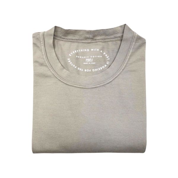 Fedeli Short Sleeve Organic Cotton T-Shirt - Sand