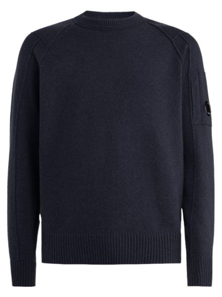 C.P. Company Lambswool Crew Neck Jumper - Total Eclipse - Blue