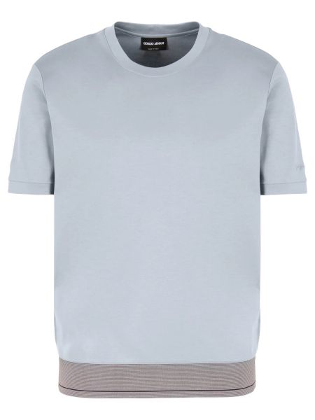 Giorgio Armani Interlock Crewneck T-Shirt - Light Blue