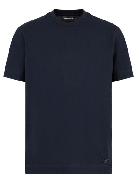 Emporio Armani Jacquard Jersey T-Shirt - Navy Blue