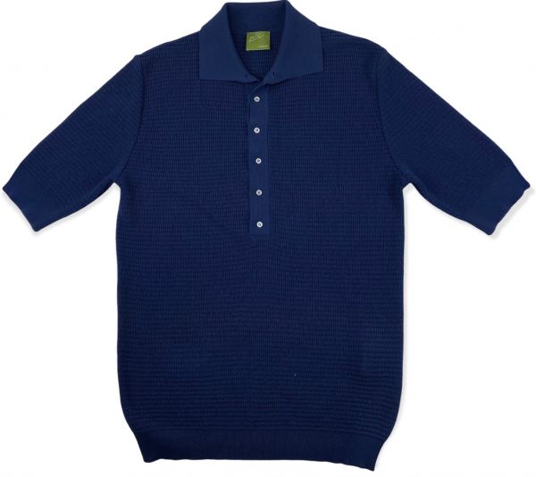 Lardini Knitted Polo Shirt - Dark Blue