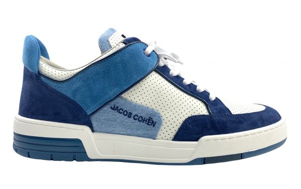 Jacob Cohen Leather Sneaker - White/Blue