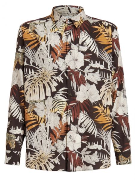 Etro Foliage And Zebra Print Shirt - Brown