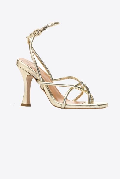 Pinko Laminated Sandals With Square Toe