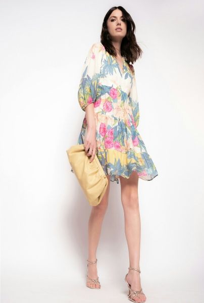 Pinko Short Dress With Macro Foulard Print