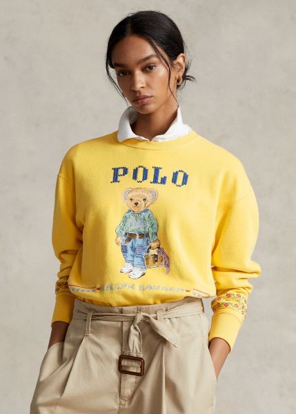Ralph Lauren New Orleans Polo Bear Fleece Sweatshirt - Autumn Yellow