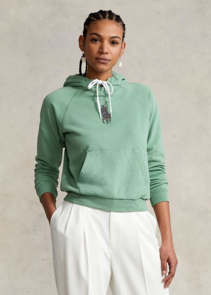 Polo Ralph Lauren French Terry Hoodie With Big Pony - Outback Green