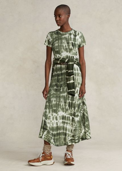 Polo Ralph Lauren Printed Linen Dress - Khaki