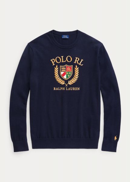 Polo Ralph Lauren Logo Crest Cotton Jumper - Navy