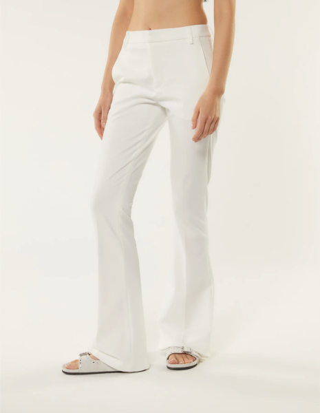 Dondup Jersey Stretch Flair Pants - White