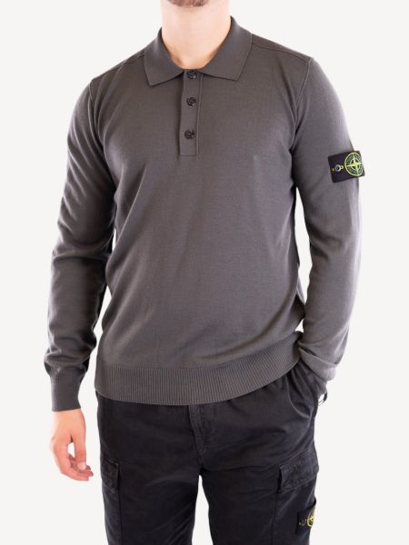 Stone Island Polo Sweater 502C4 - Lead Grey