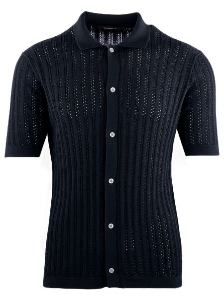 Tagliatore Knitted Shirt - Black