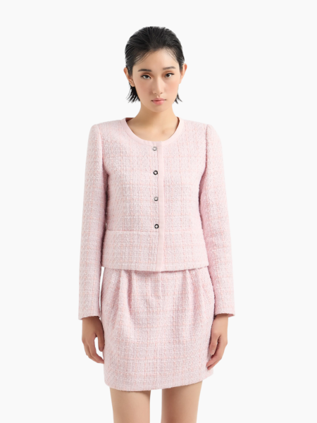 Emporio Armani Lurex Tweed Jacket - Roze