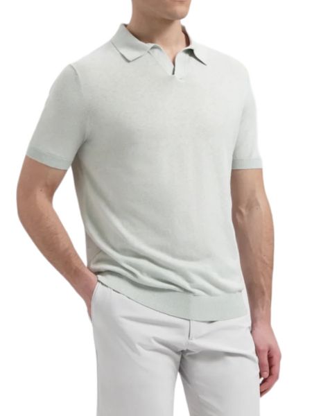 Wahts Anderson Cotton Linen Polo - Light Sage Green