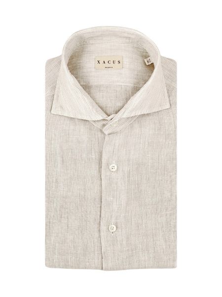 Xacus Shirt Linen - Tailor Fit - Beige